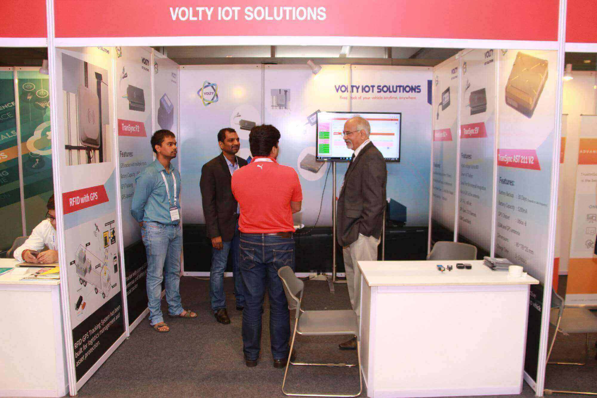 volty-bike tracker maufacturers in india -  stall at telematics india
